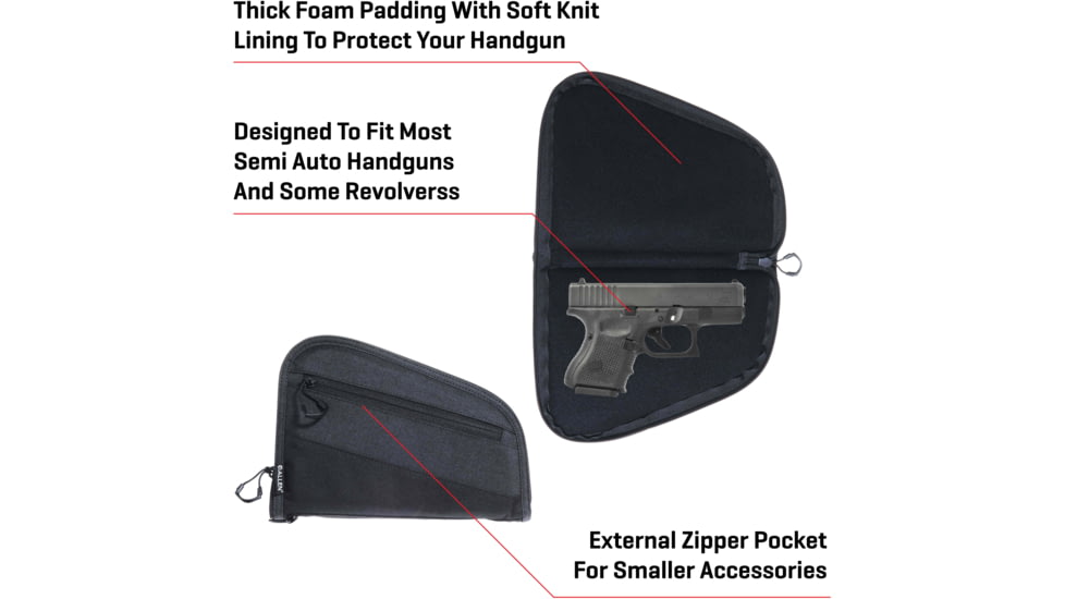 Allen Auto-Fit 2.0 Handgun Case, Black, 10.5 in x 7.25 in, 7749
