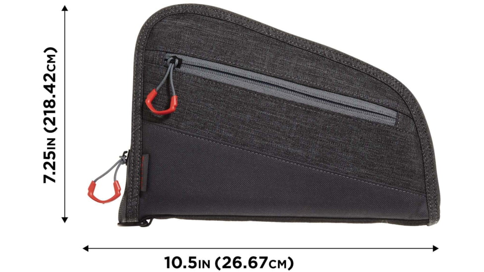 Allen Auto-Fit 2.0 Handgun Case, Heather Gray/Red, 10.5 in x 7.25 in, 7748