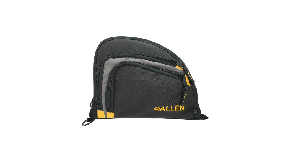 Allen Auto-Fit 2-Pocket Handgun Case Measures 9.5x7.25 Inches Black/Gray/Yellow