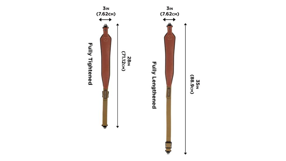 Allen BakTrak Leather Sling, Debossed Horns, Brown, 8391, 8391