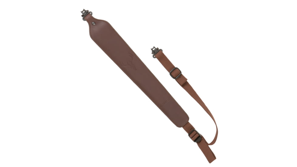 Allen Leather Rifle Sling With Decorative Deer Head And Swivels, Brown, 8145