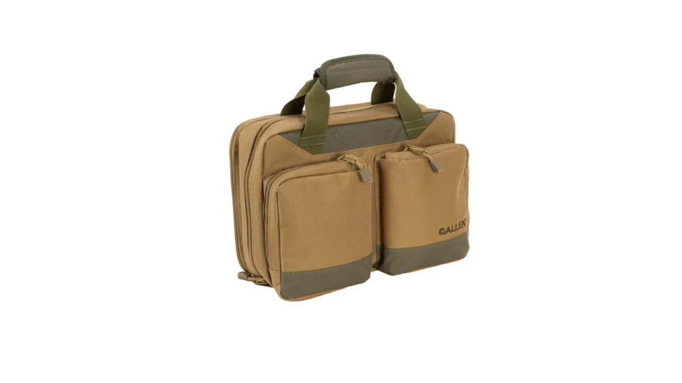 Allen Duoplex Double Handgun/Pistol Attache, Tan/Olive, 7603