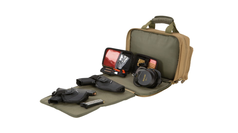 Allen Duoplex Double Handgun/Pistol Attache, Tan/Olive, 7603
