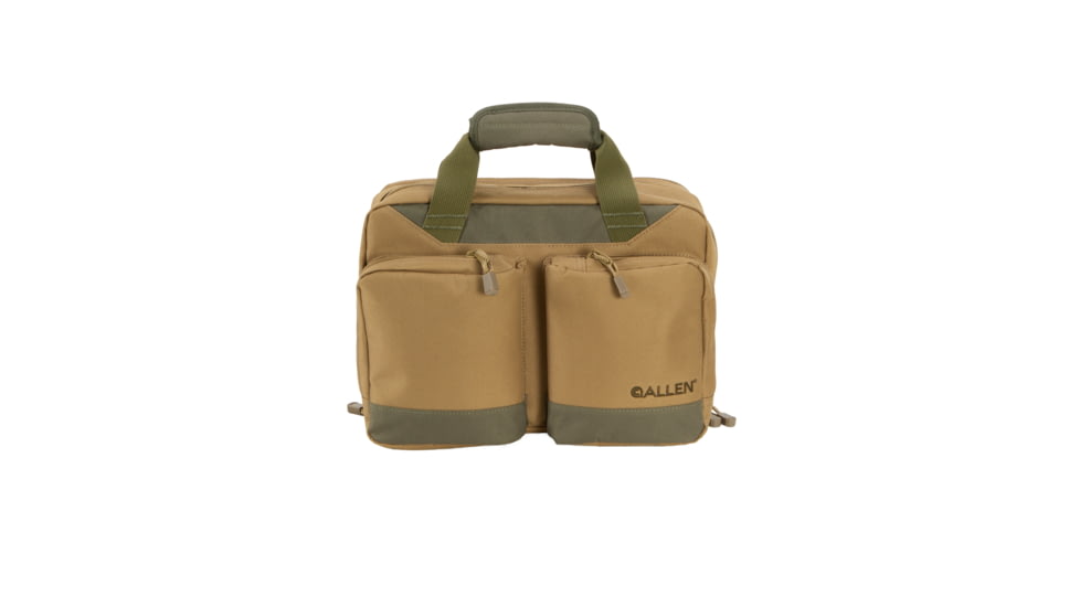 Allen Double Handgun/Pistol Attache Case, Tan/Olive, 14in, 7603