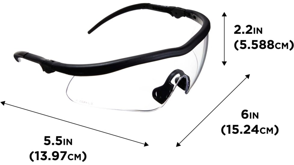 Allen Guardian Shooting Safety Glasses, Black Frame, Clear Lenses, One Size, 2384
