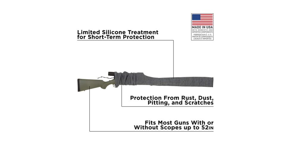 Allen Gun Sock, 3 Pack, Heather Gray, 52x3.75in, 13130