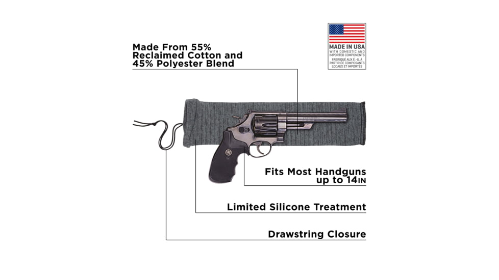 Allen Knit Handgun Sock, Heather Gray, 14x3.75in, 1314