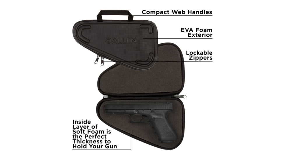 Allen Molded Pistol Case 12 Inch Black