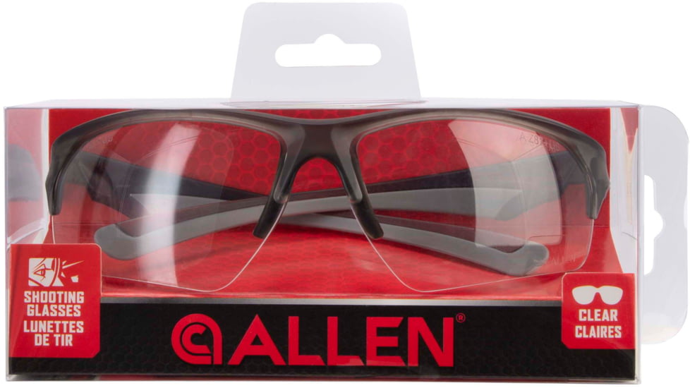 Allen Outlook Shooting Safety Glasses, Smoke Frame, Clear Lenses, One Size, 2383