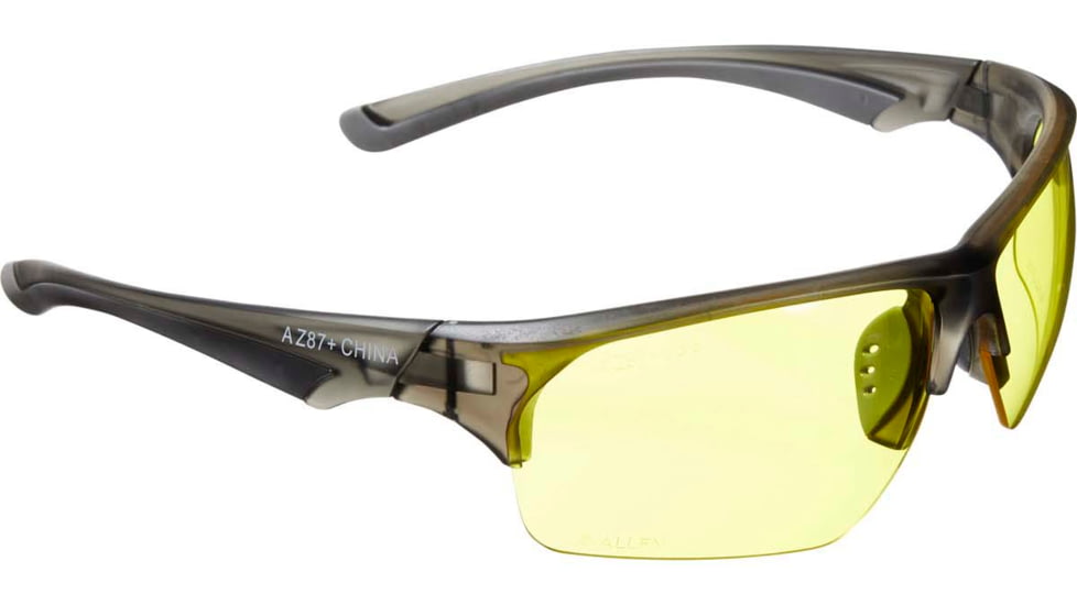 Allen Outlook Shooting Safety Glasses, Smoke Frame, Yellow Lenses, One Size, 2382