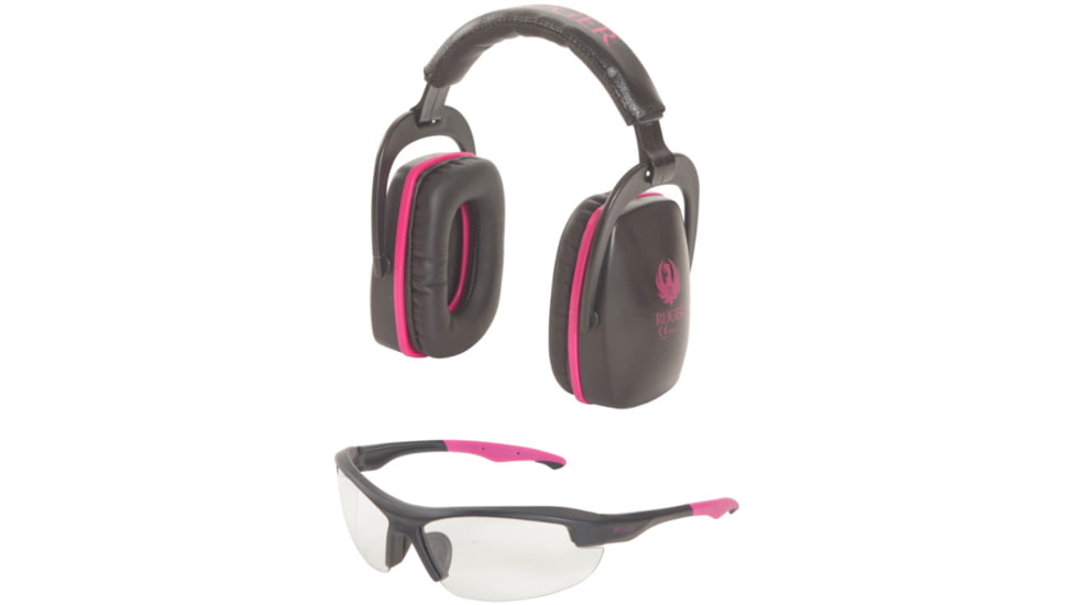 Allen Ruger Conix Ballistic Muff And Glasses Combo, Black/Orchid, 27866