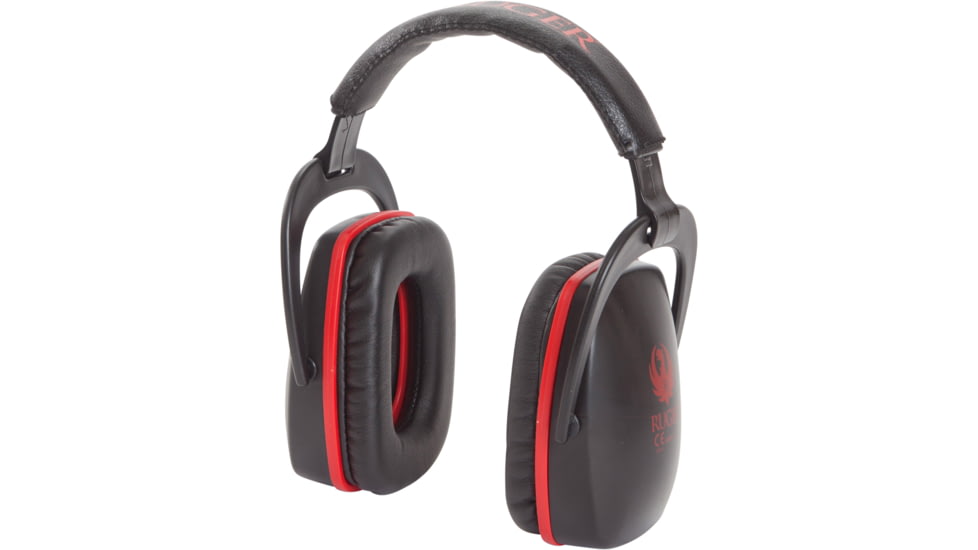 Allen Ruger Conix Ballistic Muff and Glasses Combo, Black/Red, 27865