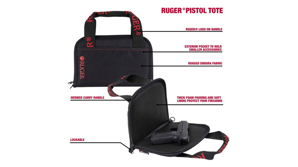 Allen Ruger Pistol Tote With Pocket, Black, 3645