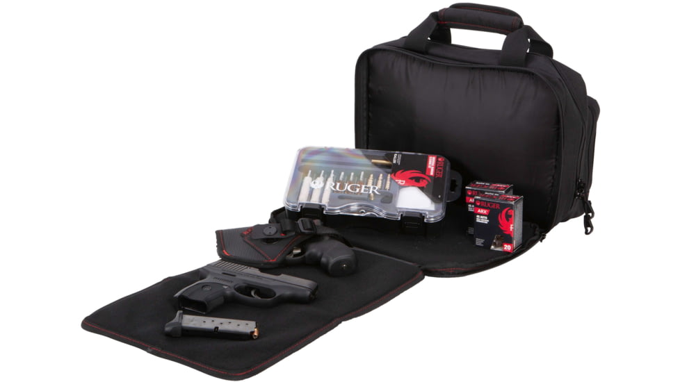 Allen Ruger Sendero Duoplex Double Handgun/Pistol Attache, Black/Red, 27416