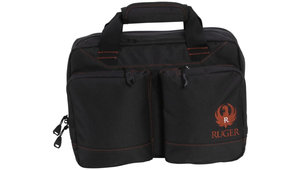 Allen Ruger Sendero Duoplex Double Handgun/Pistol Attache, Black/Red, 27416