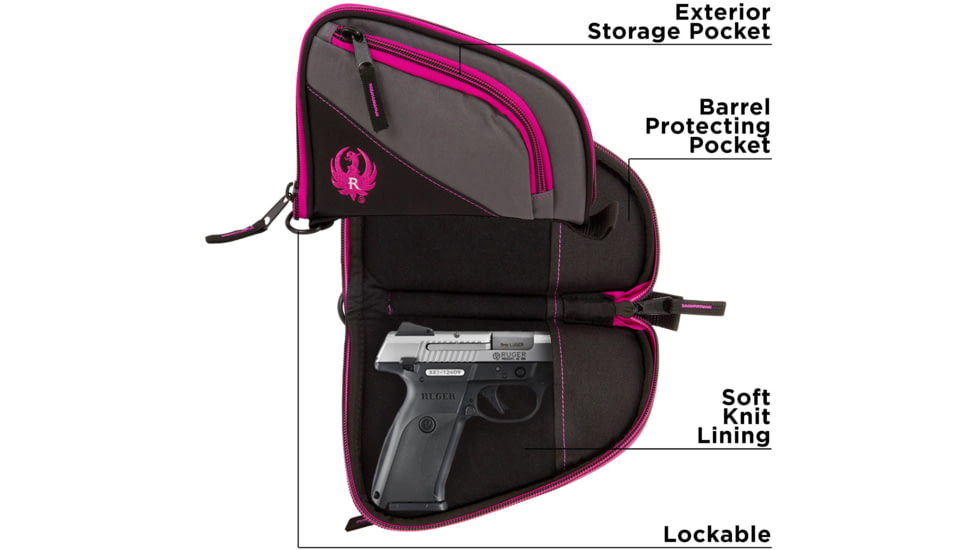 Allen Ruger Tucson Womens Handgun Case, Black/Orchid, 8in, 27409
