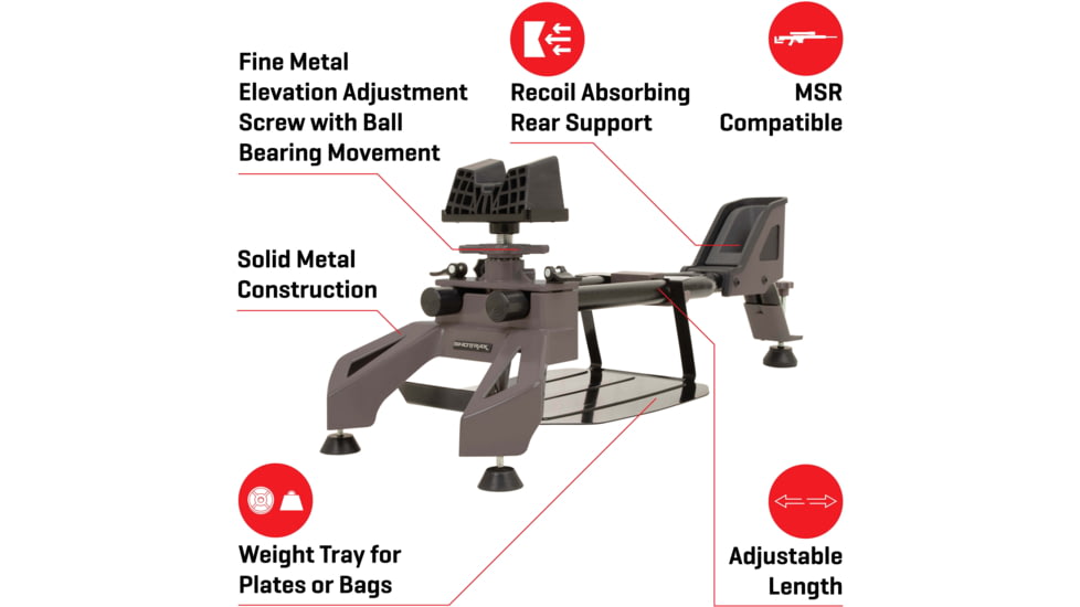 Allen Shottrax Recoil Reducing Steel Shooting Rest, Black, 38 in, 21922