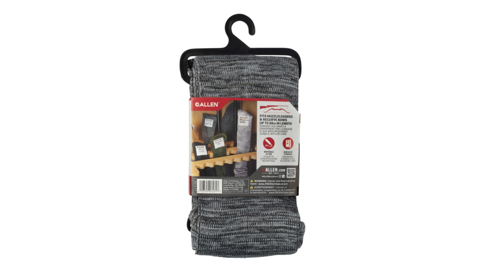 Allen Stretch Knit Gun Sock w/Writeable ID Label for Muzzleloaders and Unstrung Recurve Bows, Silicone Threated, Gray, 66 in, 13169