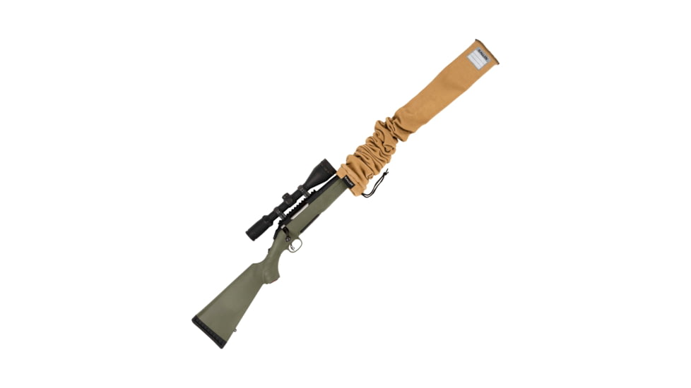 Allen Stretch Knit Gun Sock w/Writeable ID Label for Rifles with Scopes and Shotguns, Silicone Treated, Coyote, 52 in, 13172
