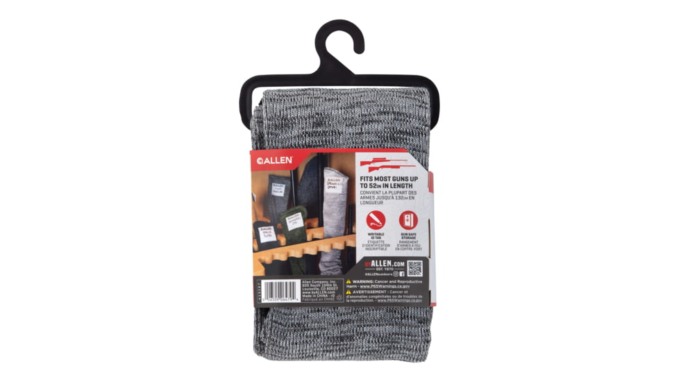 Allen Stretch Knit Gun Sock w/Writeable ID Label for Rifles with Scopes and Shotguns, Silicone Treated, Gray, 52 in, 13167