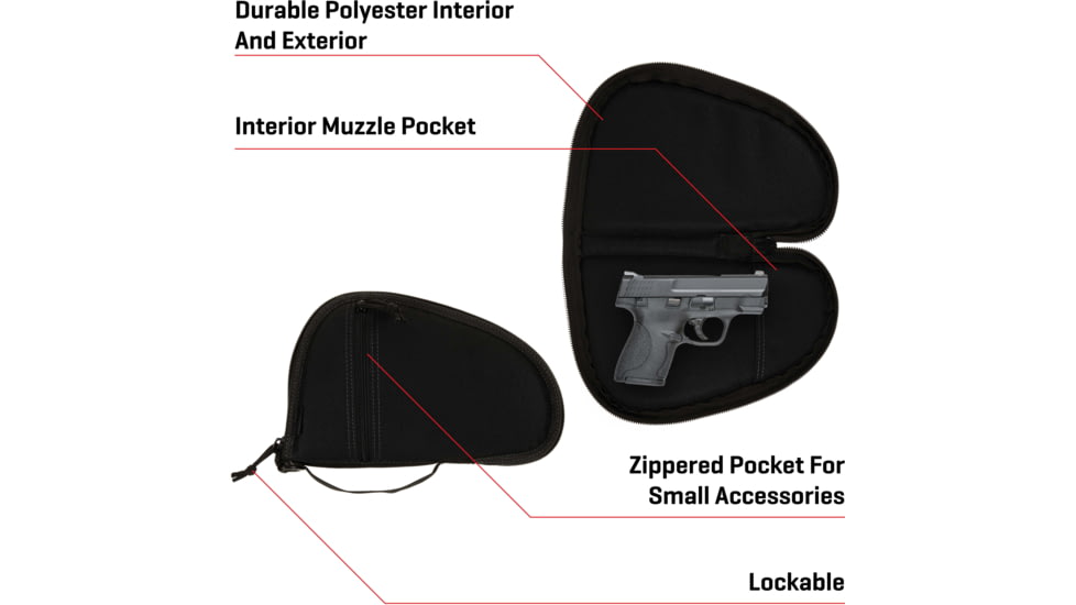 Allen Torrey Handgun Case, Black, 10.5 in x 6.5 in, 3615