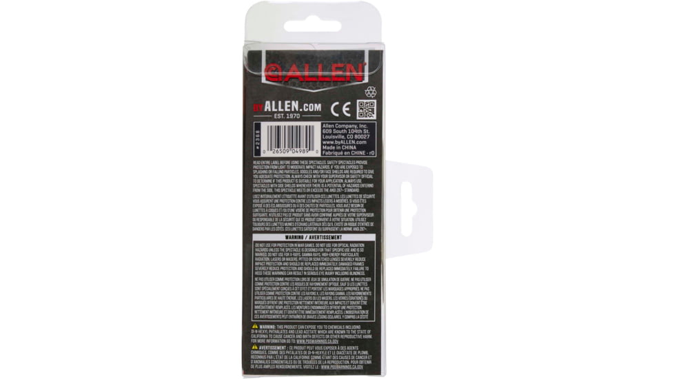Allen Trigger Shooting Safety Glasses, Metal Frame, Clear Lenses, One Size, 2368