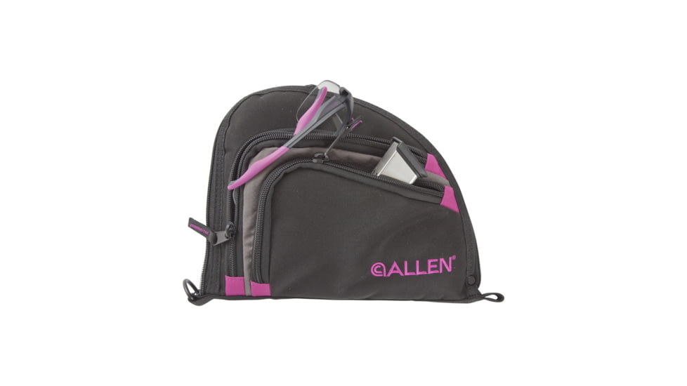 Allen Two Pocket Auto-Fit Handgun Case, Black/Orchid, 9in, 7736