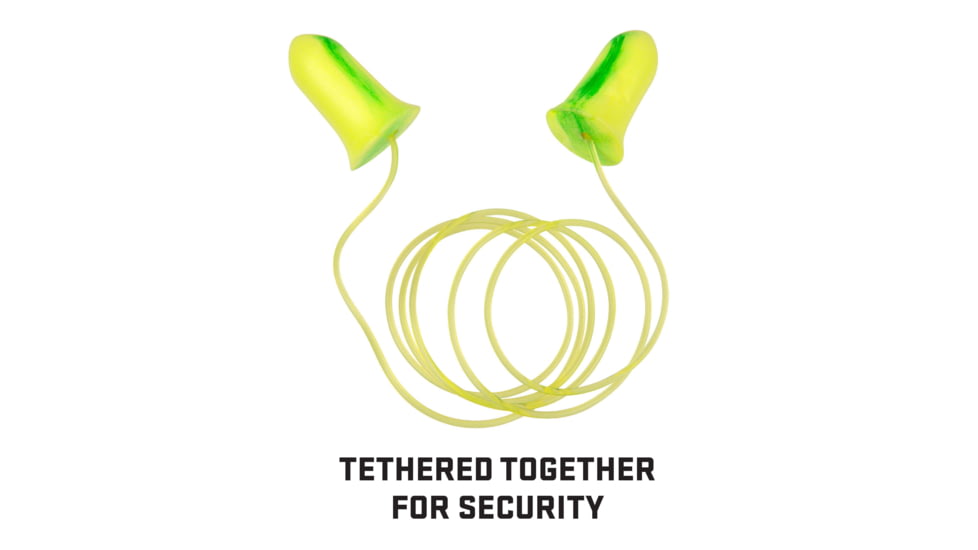 Allen ULTRX Tethered Tapered Foam Ear Plugs, 5-Pairs, Lime/ Yellow, 4119