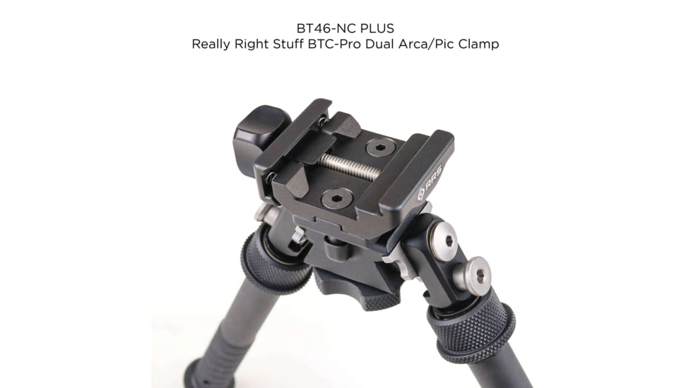 Atlas PSR Standard Bipod, 5-9.4in Height Range, Area 419 ARCALOCK Clamp, Black, BT46NCPLUSA419ARCALK