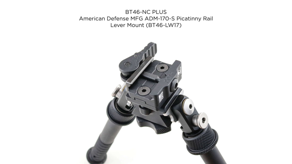 Atlas PSR Standard Bipod, 5-9.4in Height Range, Area 419 ARCALOCK Clamp, Black, BT46NCPLUSA419ARCALK
