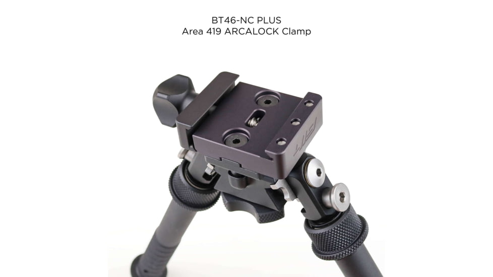 Atlas PSR Standard Bipod, 5-9.4in Height Range, Area 419 ARCALOCK Clamp, Black, BT46NCPLUSA419ARCALK