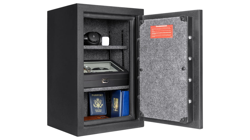 Barska 2.02 Cu. ft Biometric Keypad Fire Resistant Safe, Black, Medium, AX13744
