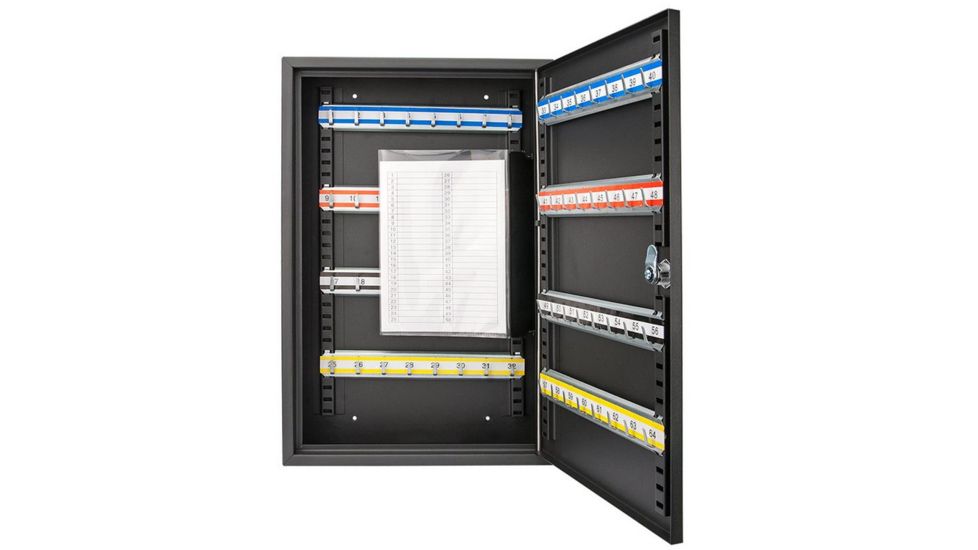 Barska 64 Key Adjustable Lock Box Security Safe w/ Key Lock, Steel, Black CB12486