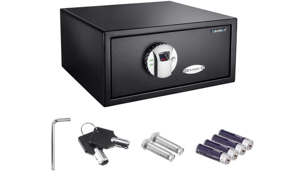 Barska Biometric Fingerprint Safe, Black, 16.25x14.25x7in w/Memory AX11224
