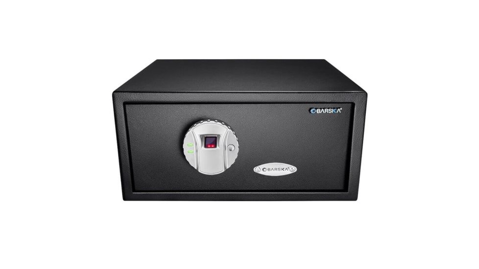 Barska Biometric Fingerprint Safe, Black, 16.25x14.25x7in w/Memory AX11224