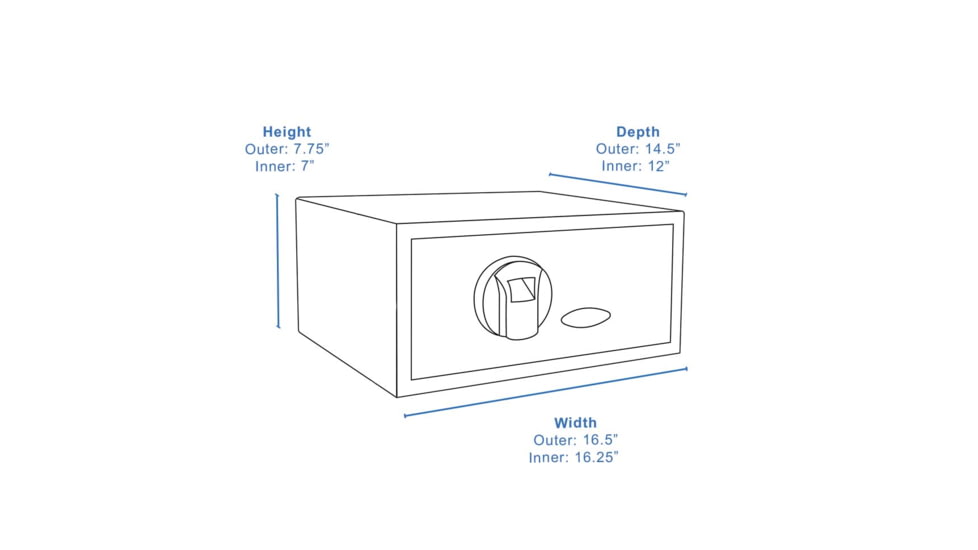 Barska Biometric Fingerprint Safe, Black, 16.25x14.25x7in w/Memory AX11224