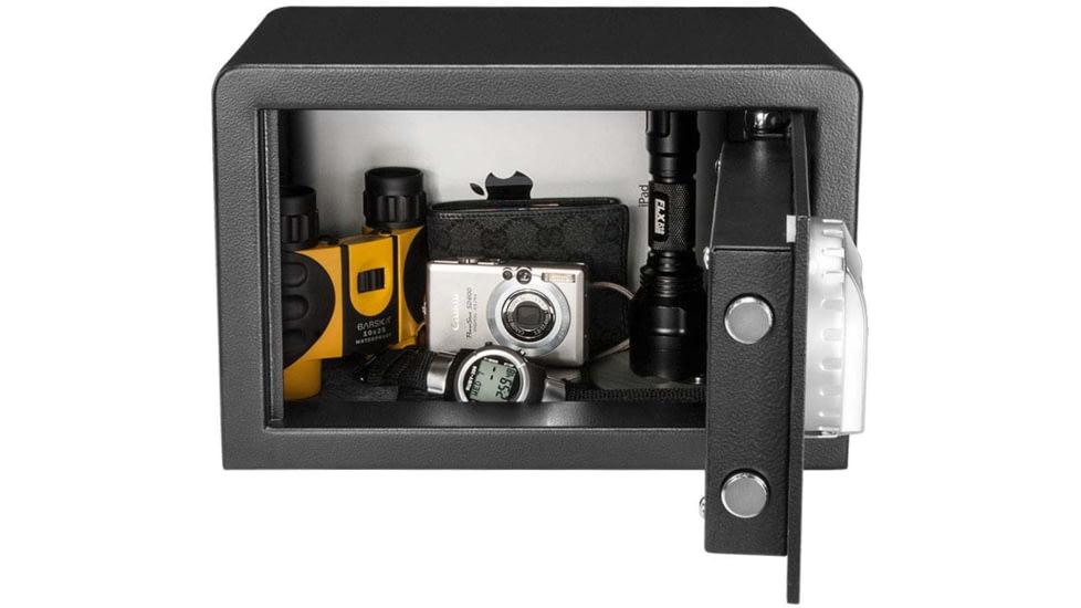 Barska Compact Biometric Gun Safe, Black, 12x8x7.75in w/ Motorized Lock AX11620