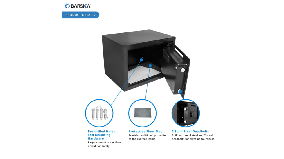 Barska Compact Keypad Depository Safe, Black AX11934