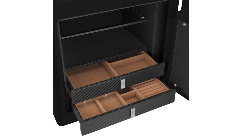 Barska Digital Keypad Jewelry Fireproof Safe, 3 Solid Steel Locking Bolts, Black, Medium AX13106