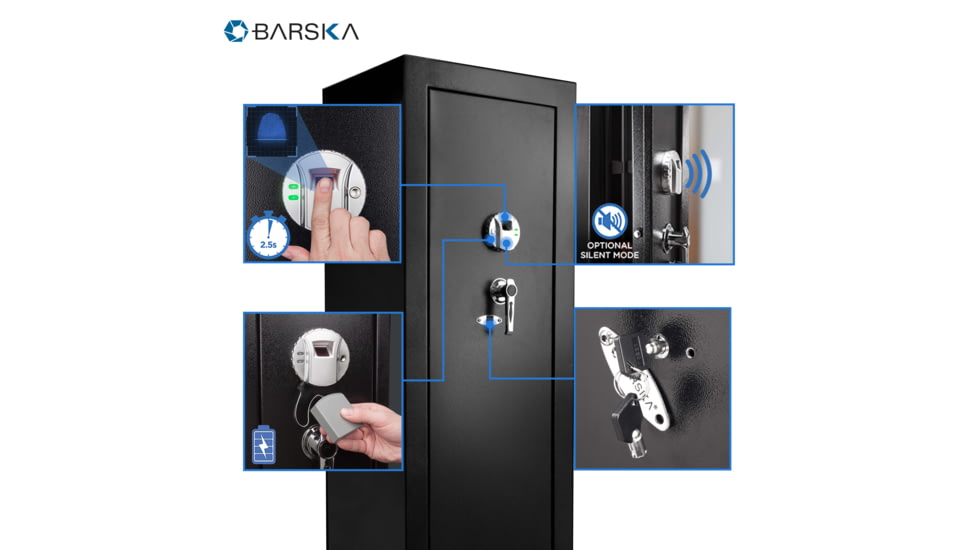 Barska Extra Large Biometric Rifle Safe, Black AX11780