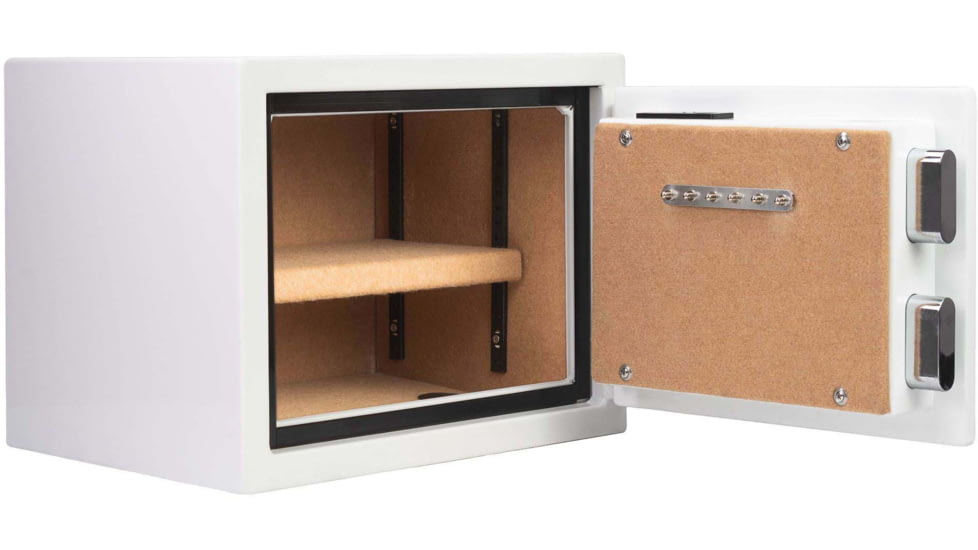 Barska Fire Resistant Security Safe, Compact Biometric, 0.75 Cu, White, Medium, AX13738