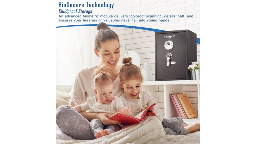 Barska Large Biometric Fingerprint Scanner Safe, 14in x 13in x 19.75in Exterior AX11650