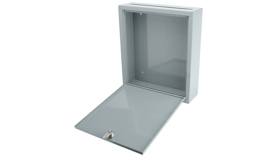 Barska Multi-Purpose Drop Box - Key Lock, Includes 2 Keys, Gray, 11.5 x 3.5 x 13 in CB12712