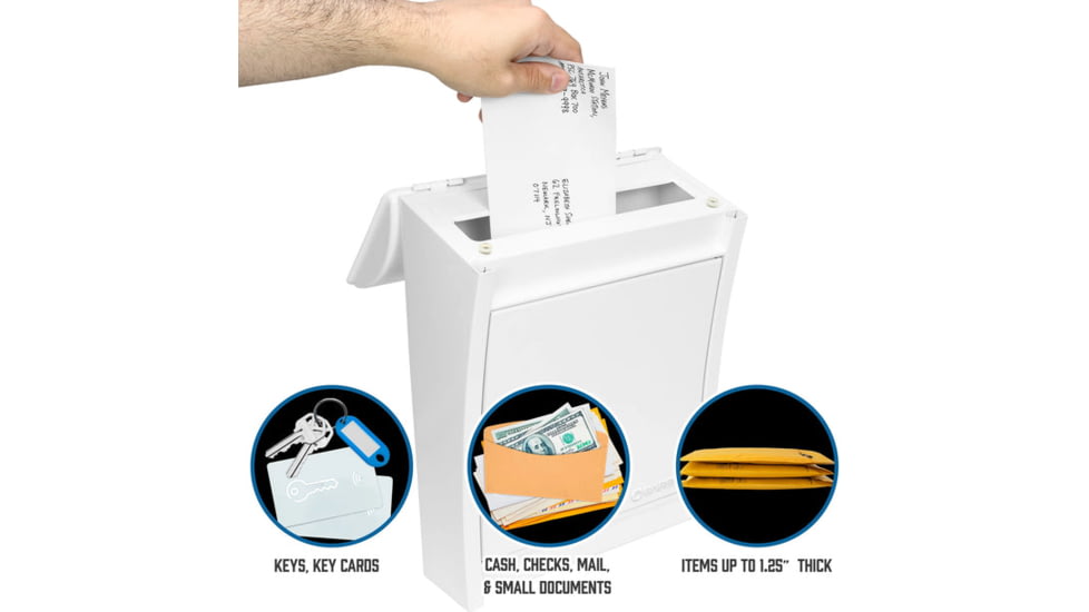 Barska Small Locking Wall Mount Drop Box, White, Small, CB14076