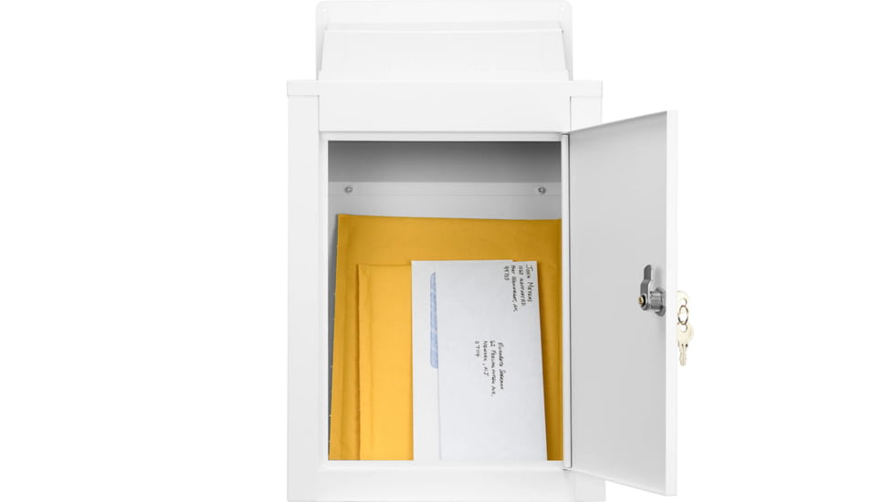 Barska Through-The-Wall Drop Box w/Adjustable Chute, White, Medium, CB13954