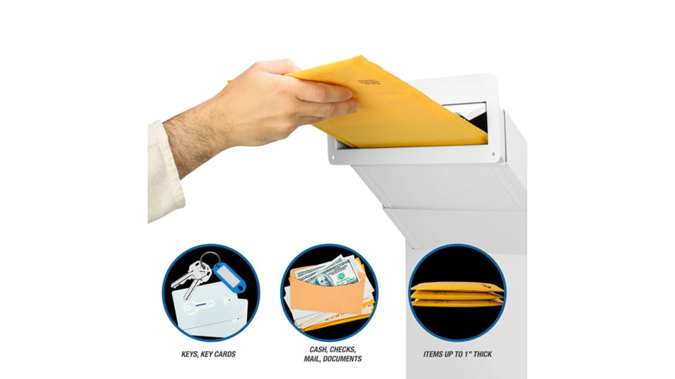 Barska Through-The-Wall Drop Box w/Adjustable Chute, White, Medium, CB13954