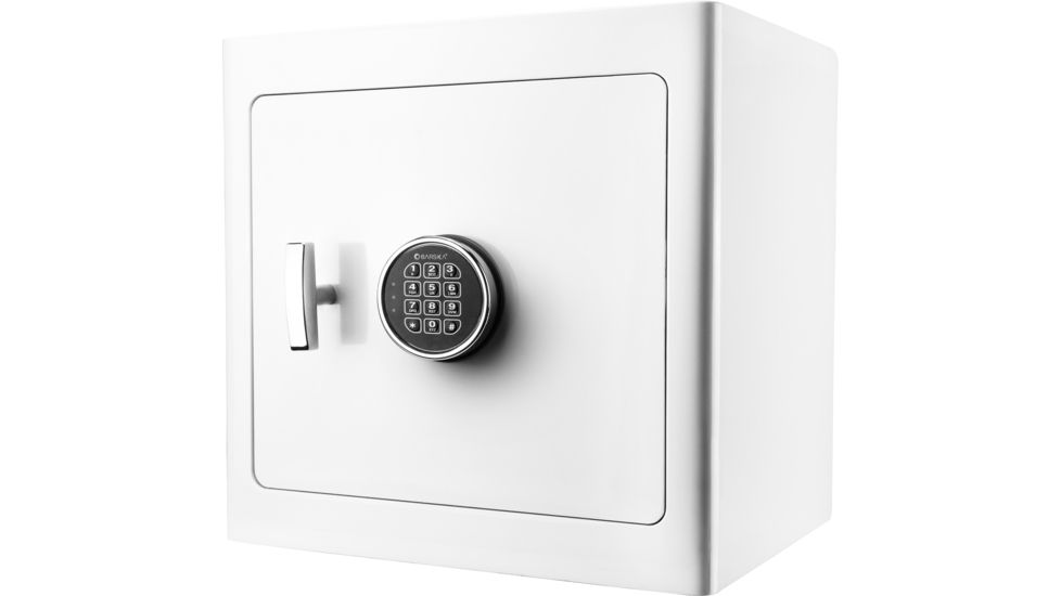 Barska White Keypad Jewelry Safe Tan Interior, White, Medium AX13104