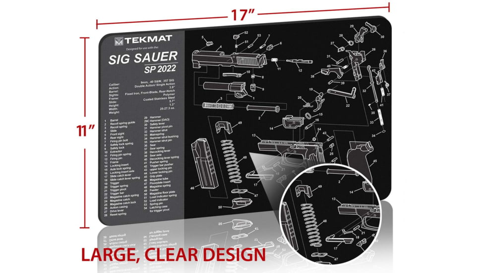 BECK TEK, LLC TEKMAT TEKR17SIGSP2022 Sig Sauer P2022 Handgun Cleaning Mat 11