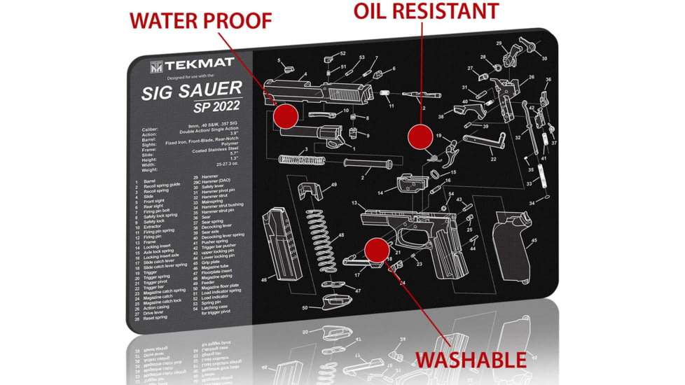 BECK TEK, LLC TEKMAT TEKR17SIGSP2022 Sig Sauer P2022 Handgun Cleaning Mat 11