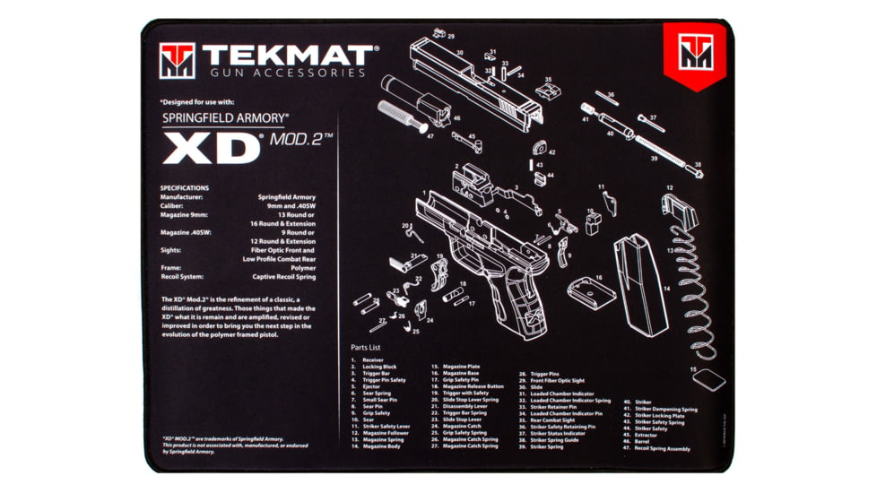 BECK TEK, LLC TEKMAT TEKR20XDMOD2 Springfield XD Mod2 Ultra Premium Cleaning M